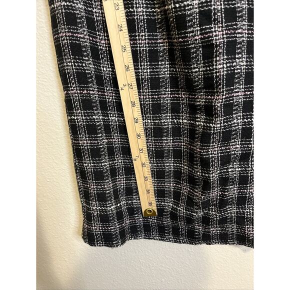 Vintage Jody Sz 5/6 Midi Tweed Plaid Grunge Dark Academia Sheath Dress - Picture 13 of 15